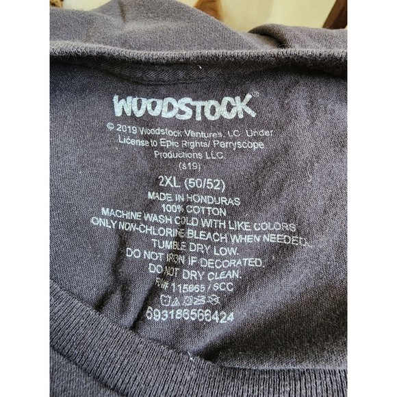 Woodstock 1969 Black T-Shirt Size 2XL Concert Retro - Picture 3 of 4
